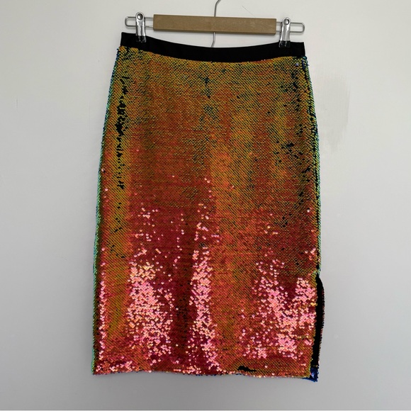 ANTHRO RO & DE Elysian Iridescent Flip Sequin Midi Pencil Skirt, Size 4P, NWT - Picture 6 of 11
